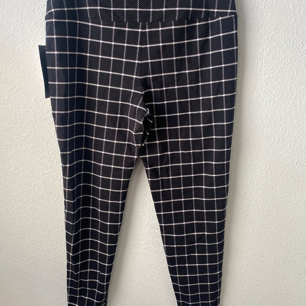 Intro Love The Fit seamless Tummy control Leggings plaid Black White Size PL - Picture 2 of 4